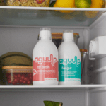 aguulp for gut and aguulp for brain supplement bottles in fridge